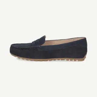 Caprice Damen Mokassins Aus Leder Elegant, Blau (Ocean Suede), 38 Eu