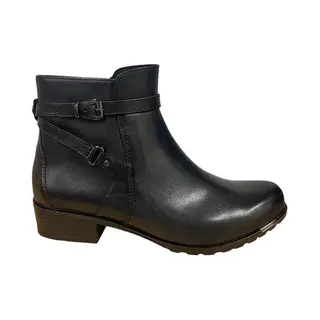 Caprice Damen Stiefeletten Mit Absatz Aus Leder Mit Schnalle, Schwarz (Black Nappa), 37.5 Eu