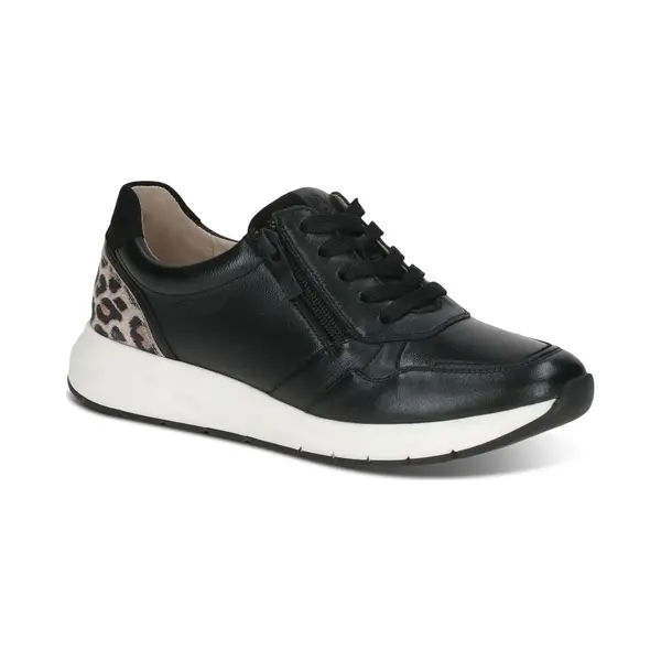 Caprice Damen Sneaker Flach Aus Leder Mit Reißverschluss, Schwarz (Black Comb), 37 Eu thumbnail