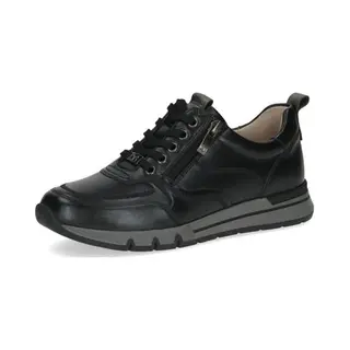 Caprice Comfort Damen Sneaker Flach Aus Leder Mehrweite H, Schwarz (Black Comb), 36 Eu