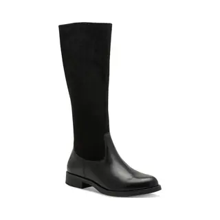 Tamaris Comfort Damen Hohe Stiefel Ohne Absatz Mit Reißverschluss Elegant, Schwarz (Black), 37 Eu