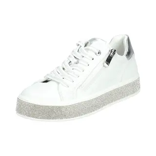 Marco Tozzi Damen Sneaker Flach Mit Reißverschluss Freizeit, Weiß (White Comb), 39 Eu