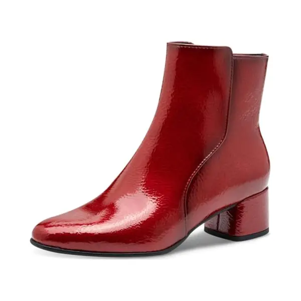 Marco Tozzi Abbey Kowa Red Patent Womens Heeled Boots 25302-45-566 In A Plain Man-made In Size 39 thumbnail