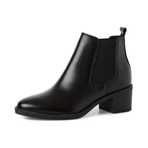 Marco Tozzi Damen Stiefeletten Aus Leder Mit Blockabsatz, Schwarz (Black), 36 Eu thumbnail