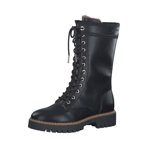 S.Oliver Damen Schnürstiefel Ohne Absatz Winter Vegan, Schwarz (Black Nappa), 37 Eu thumbnail