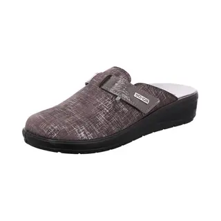 Rohde Damen Pantoffel Klett Hausschuh Gemustert Stretch Catania 6165, Größe, 39 Eu, Farbe, Grau