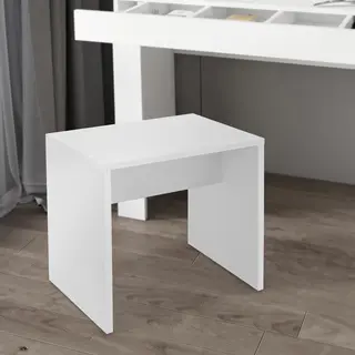 Ml-design - Ecd Germany Schminktisch Hocker, Weiß, 40x36x41 Cm, Edle Und Elegante Optik, Hoher Sitzkomfort, Robust, Vielseitig Einsetzbar, Moderner
