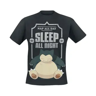 Pokémon Snorlax - Sleep All Night T-Shirt Black