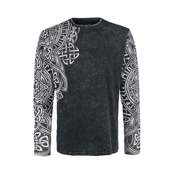 Black Premium By Emp Black Long-Sleeve Shirt With Wash And Print Long-sleeve Shirt Black thumbnail