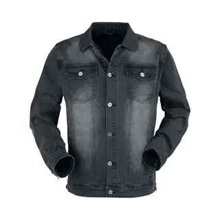 Black Premium By Emp Dunkelgraue Jacke Mit Brusttaschen Und Knopfleiste Jeansjacke Dunkelgrau In L