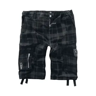Black Premium By Emp Black Shorts With Check Pattern Shorts Black Grey