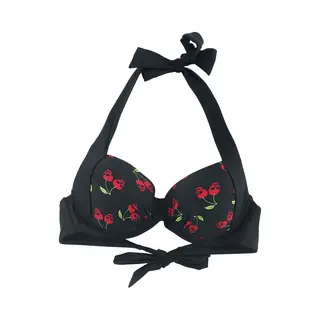 Rock Rebel By Emp Black Bikini Top With Rockabilly Print Bikini Top Black