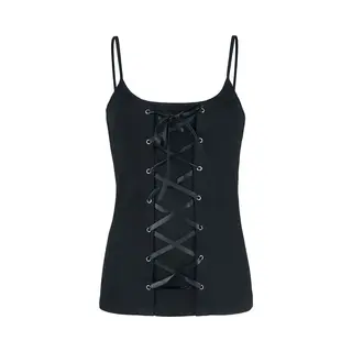 Gothicana By Emp Schwarzes Top Mit Schnürung Und Dünnen Trägern Top Schwarz In S