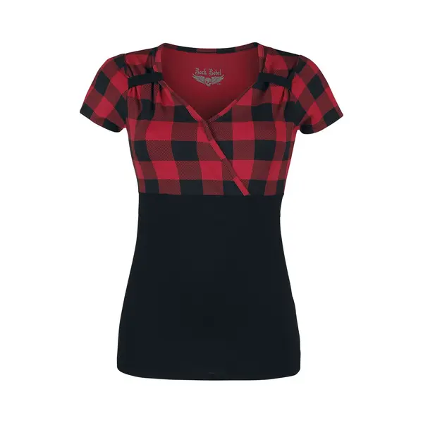 Rock Rebel By Emp Black/Red T-shirt In Rockabilly Style T-Shirt Black Bordeaux thumbnail