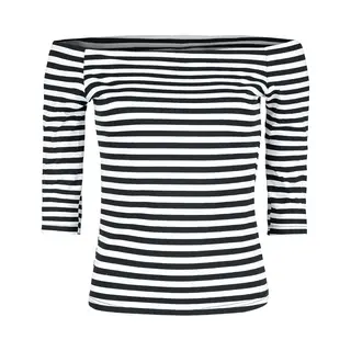 Forplay Stripes Longsleeve Langarmshirt Schwarz Weiß In L