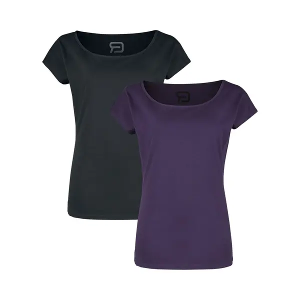 Red By Emp Double Pack Of Crew-Neck T-Shirts T-Shirt Black Lilac thumbnail