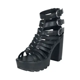 Gothicana By Emp Black High Heels With Straps And Studs High Heel Black
