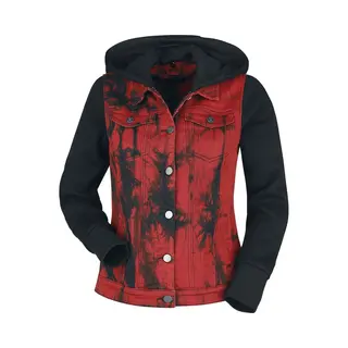 R.E.D. Rock-Engineered Design Rode Jas Met Sweatmouwen En Capuchon - Dames - L