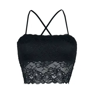 Forplay Laced Bandeau Top Black
