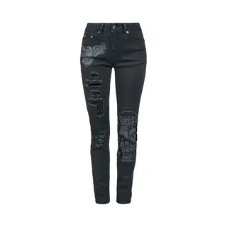 Rock Rebel By Emp Skarlett - Jeans With Prints And Rips Jeans Black