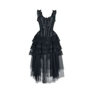 Gothicana By Emp Elaborate Gothic Corset Dress Midi Dress Black
