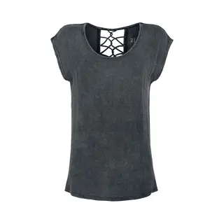 Black Premium By Emp T-shirt - T-Shirt Mit Zierbändern Am Rücken - Xs Tot Xxl - Voor Vrouwen - Zwart