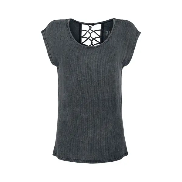 Black Premium By Emp T-Shirt With Decorative Bands At The Back T-Shirt Black thumbnail