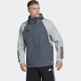 Adidas Mens Jacket Tiro 23 Competition All-Weather Jacket, Team Onix/Team Light Grey, HU1320, Xl
