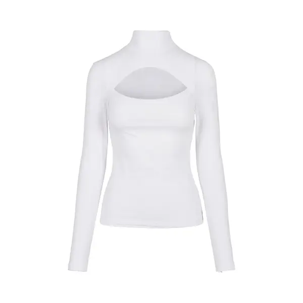 Urban Classics - Cut-Out Turtleneck Longsleeve Top - Xs - Wit thumbnail