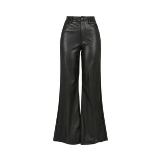 Urban Classics Stoffhose "Urban Classics Damen Ladies Faux Leather Wide Leg Pants"