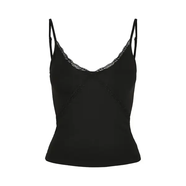 Urban Classics - Lace 90's Mouwloze Top - 2XL - Zwart thumbnail