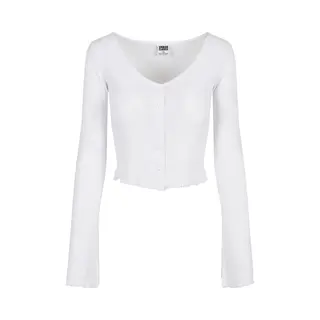 Urban Classics Damen Strickjacke Ladies Cropped Rib Cardigan White Xs
