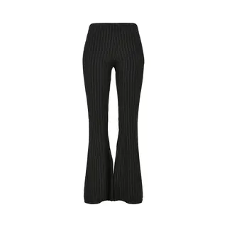 Urban Classics Damen Hose Ladies Flared Pin Stripe Pants Black/White 5XL