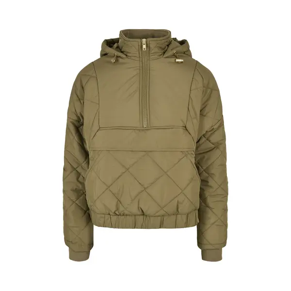 Urban Classics Pullover Jas -3XL- Oversized Diamond Quilted Groen thumbnail