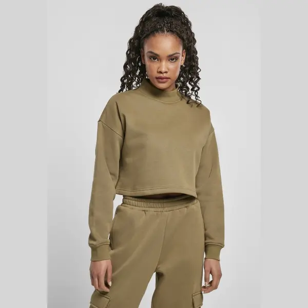 Urban Classics, Damen, Pullover, Ladies Cropped Oversized Sweat High Neck Crew - 14225, Silber, (4XL) thumbnail