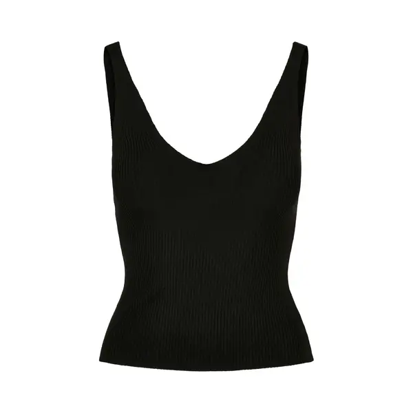 Urban Classics - Rib Knit Mouwloze Top - 3XL - Zwart thumbnail