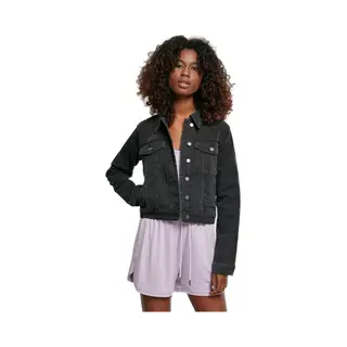 Urban Classics Damen Jeansjacke Ladies Organic Denim Jacket, Farbe Black Washed, Größe Xs