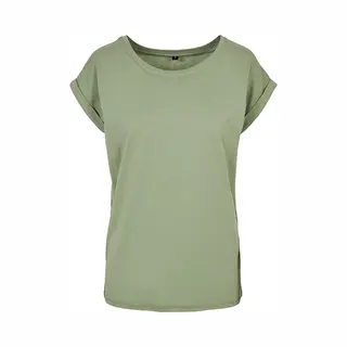 Build Your Brand Damen T-Shirt Ladies Extended Shoulder Tee, Lang Geschnittenes T-Shirt Für Frauen, Baumwolle, Softsalvia, Xxl