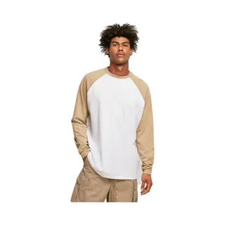 Urban Classics Herren Organic Oversized Raglan Longsleeve T-Shirt, White/unionbeige, 3XL