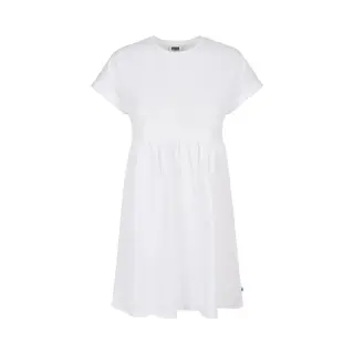 Urban Classics Damen Kleid Ladies Organic Empire Valance Tee Dress, Volantkleid Für Frauen, Loose Fit, White, Xxl
