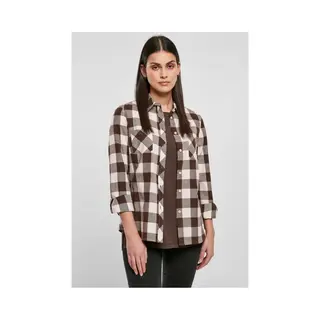 Urban Classics Damen Ladies Turnup Checked Flanell Shirt Pink/Brown, Xs