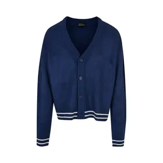 Urban Classics - Sporty Boxy Cardigan - 4XL - Blauw