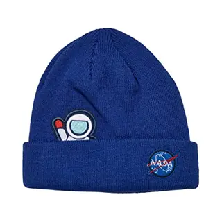 Mister Tee, Damen, Mütze, Nasa Embroidery Beanie Kids - 20769, Blau, (L/Xl)