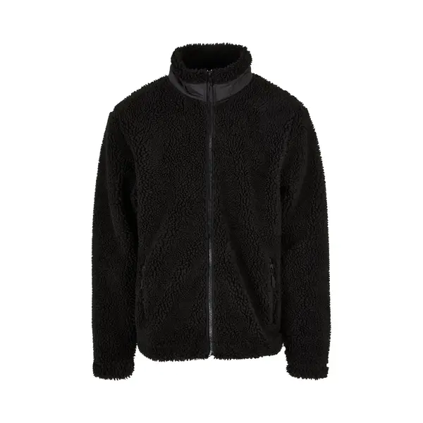 Urban Classics - Basic Sherpa Jacket - S - Zwart thumbnail