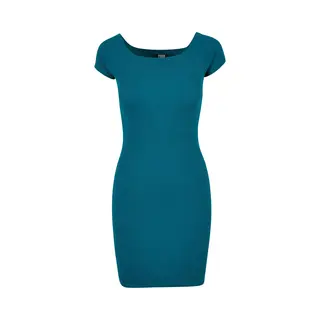 Urban Classics Damen Kleid Ladies Off Shoulder Rib Dress, Schulterfreies Kleid Für Frauen, Slim Fit, Erhältlich, Größen Xs-5XL