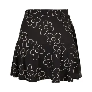 Urban Classics Damen Skirt Ladies Viscose Mini Skirt Blackflower 4XL