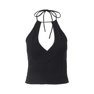 Urban Classics - Short Wrapped Neckholder Mouwloze Top - 4XL - Zwart