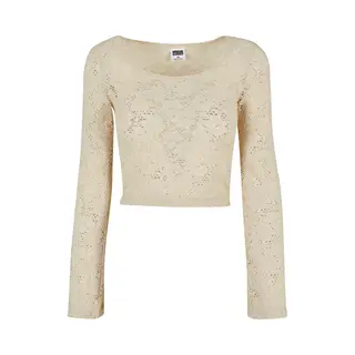 Urban Classics, Damen, Blusen, Spitzenbluse Mit Langen Ärmeln Grosse Grössen Frau, Beige, (Xxl)
