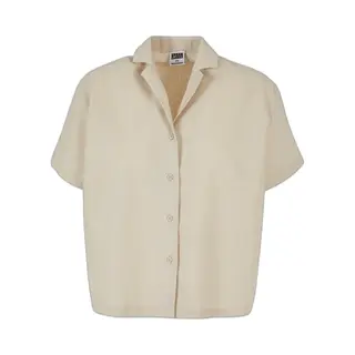 Urban Classics - Linen Mixed Resort Blouse - 4XL - Creme