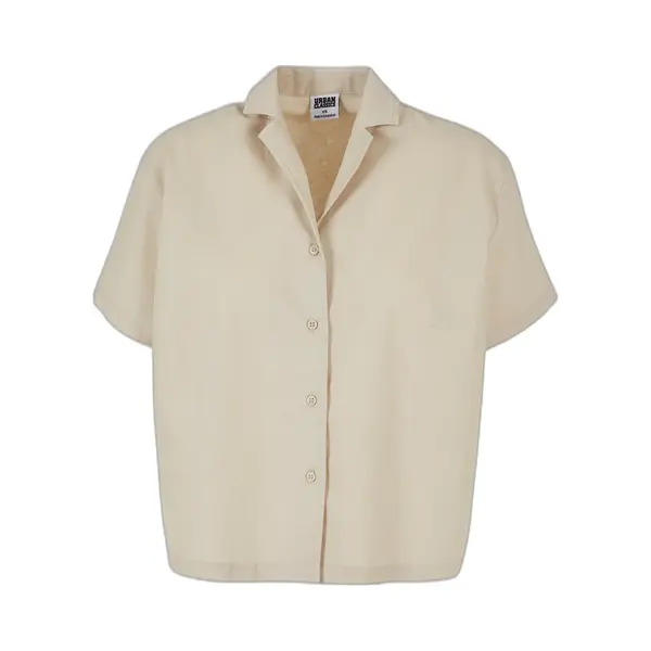Urban Classics - Linen Mixed Resort Blouse - 4XL - Creme thumbnail